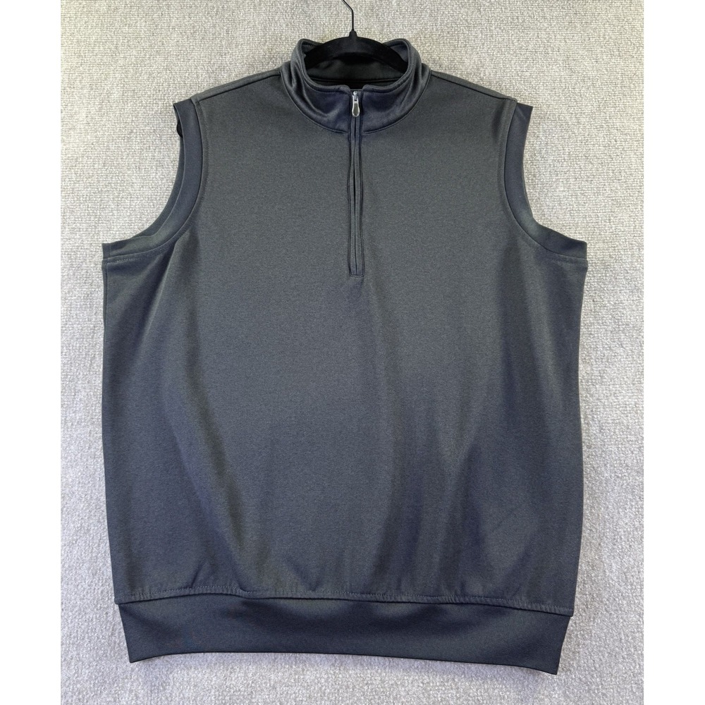 Pebble Beach Mock Neck Mens Performance 1/4 Zip Black Golf Vest Sz M